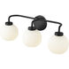 Oprah 3 Light 24 inch Matte Black Vanity Light Wall Light